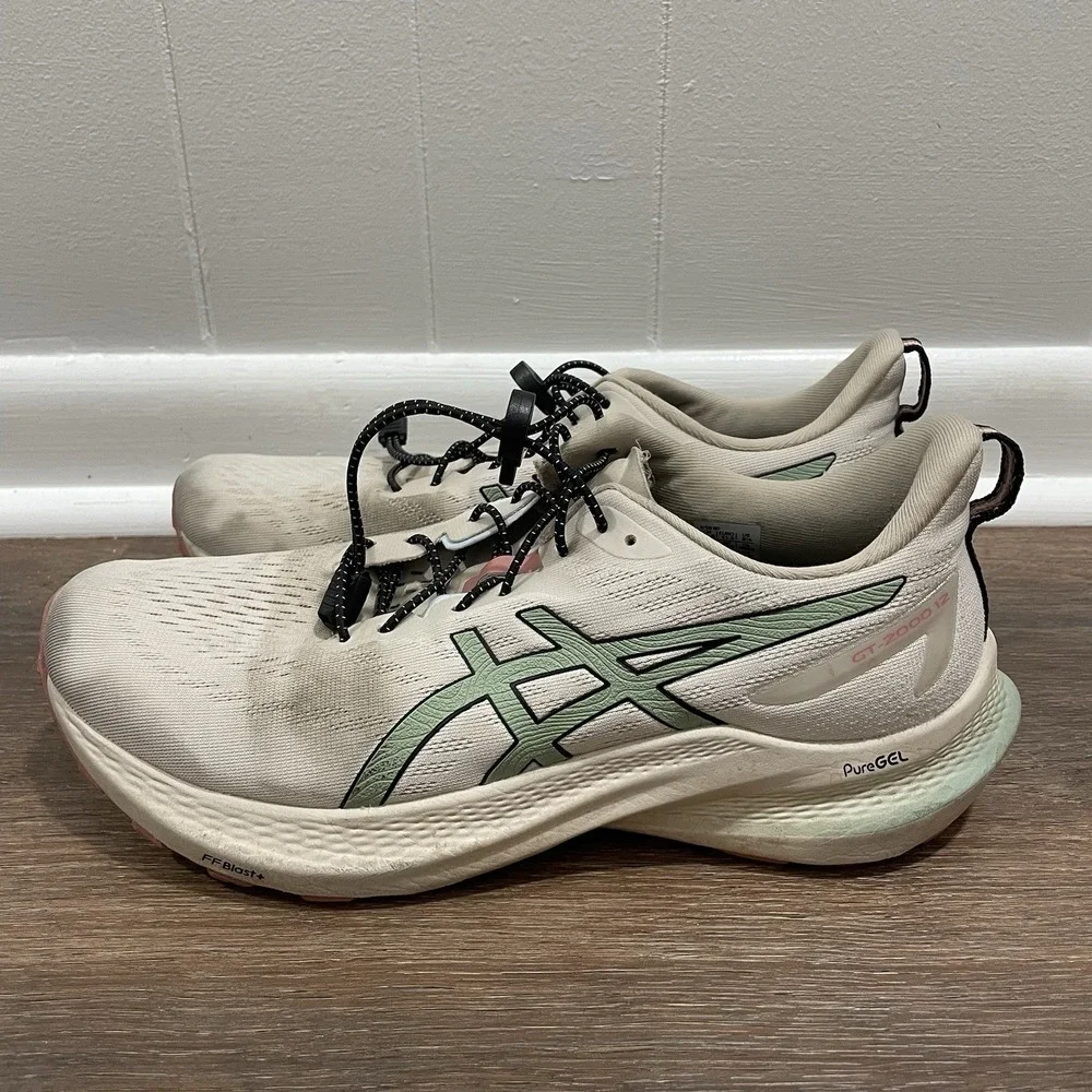 ASICS GT2000-12 Women's Sz 9.5 White Mint Running Trail